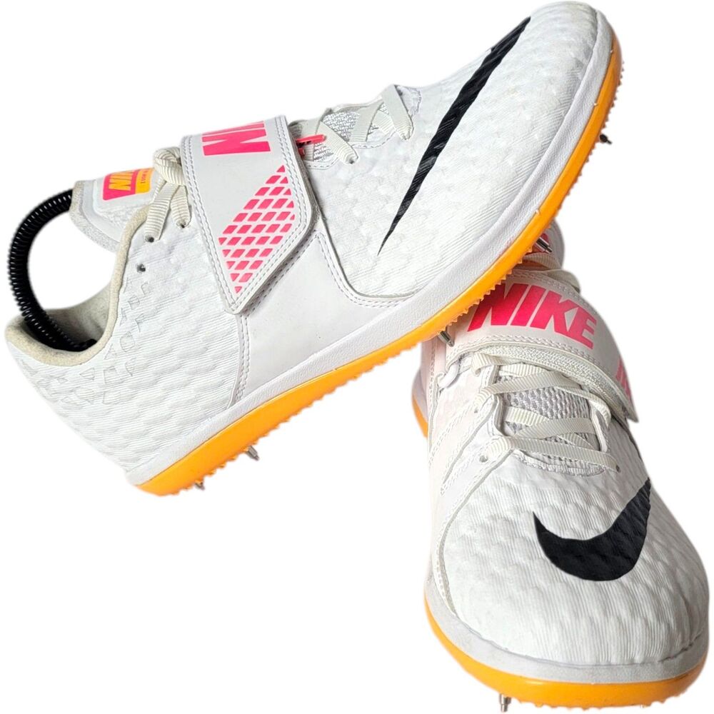 Nike Zoom High Jump Elite Spikes White Pink Orange Men’s 8 / Women’s 9.5 EUC